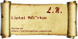 Liptai Márkus névjegykártya